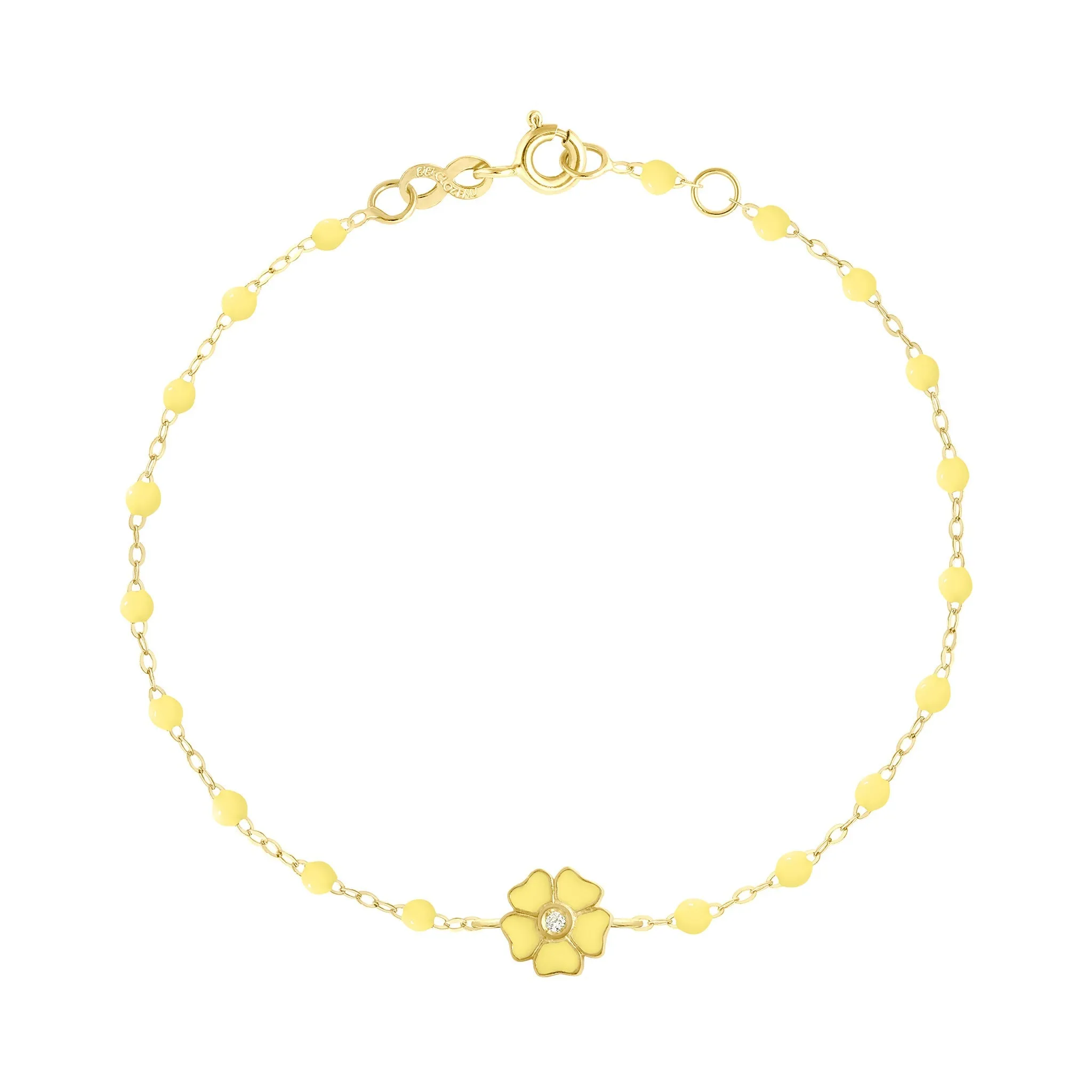 Flower Classic Gigi Mimosa diamond bracelet, Yellow Gold, 6.7"