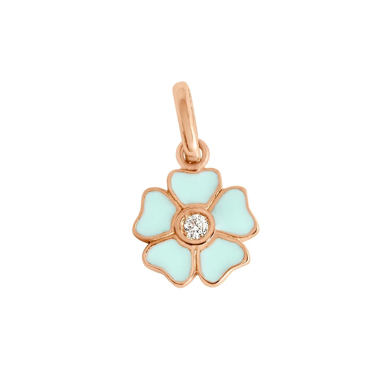 Flower Jade diamond pendant, Rose Gold