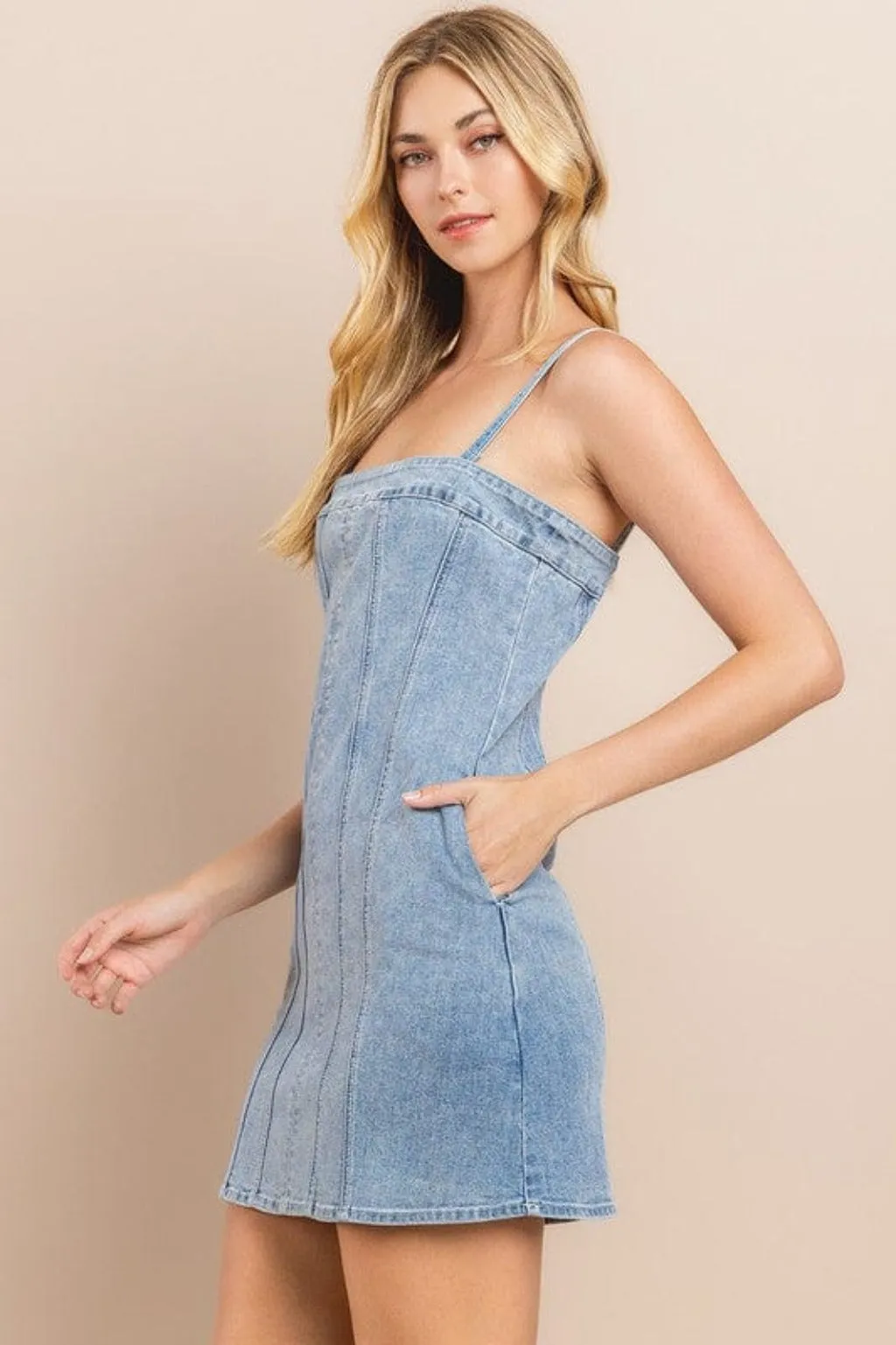 Frost Queen Denim Mini Dress