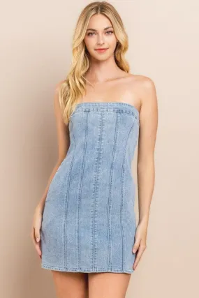 Frost Queen Denim Mini Dress