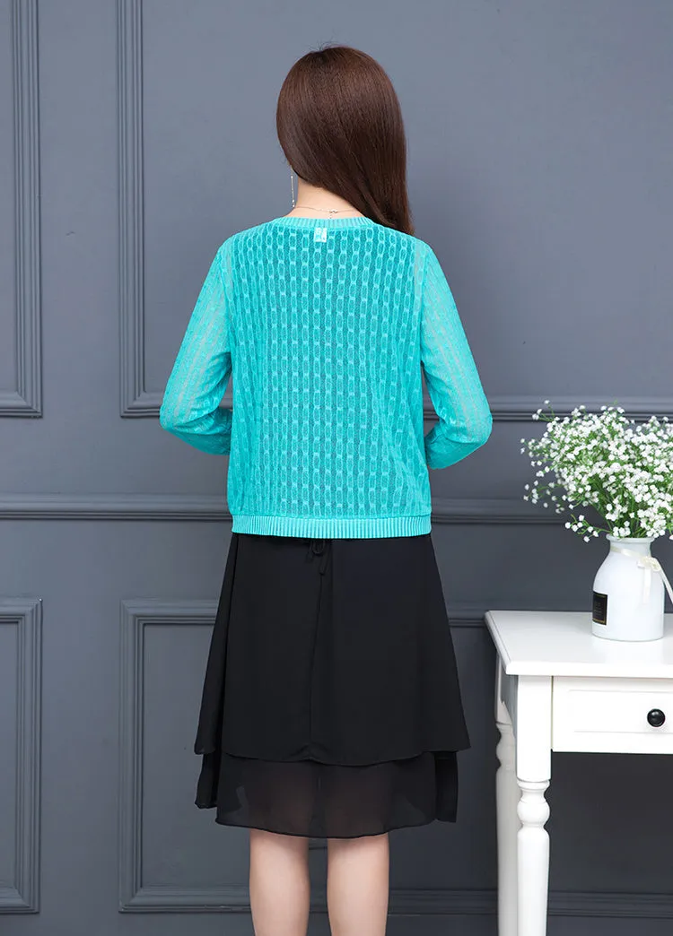 Full Sleeve Lace Top - Sky Blue