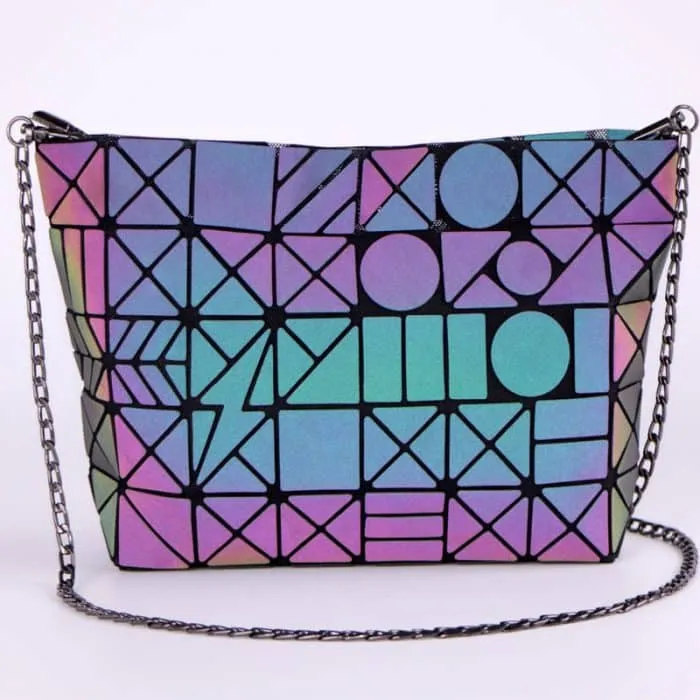 Geometric Luminous Reflective Purses and Handbags for Women