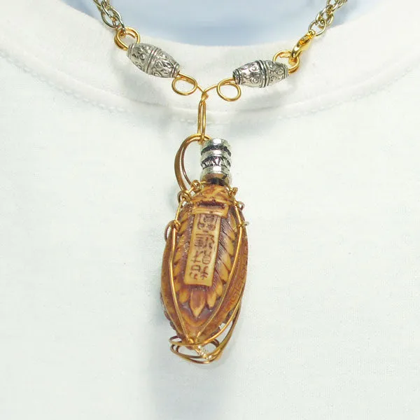 Hajar Carved Bead Jewelry Pendant Necklace