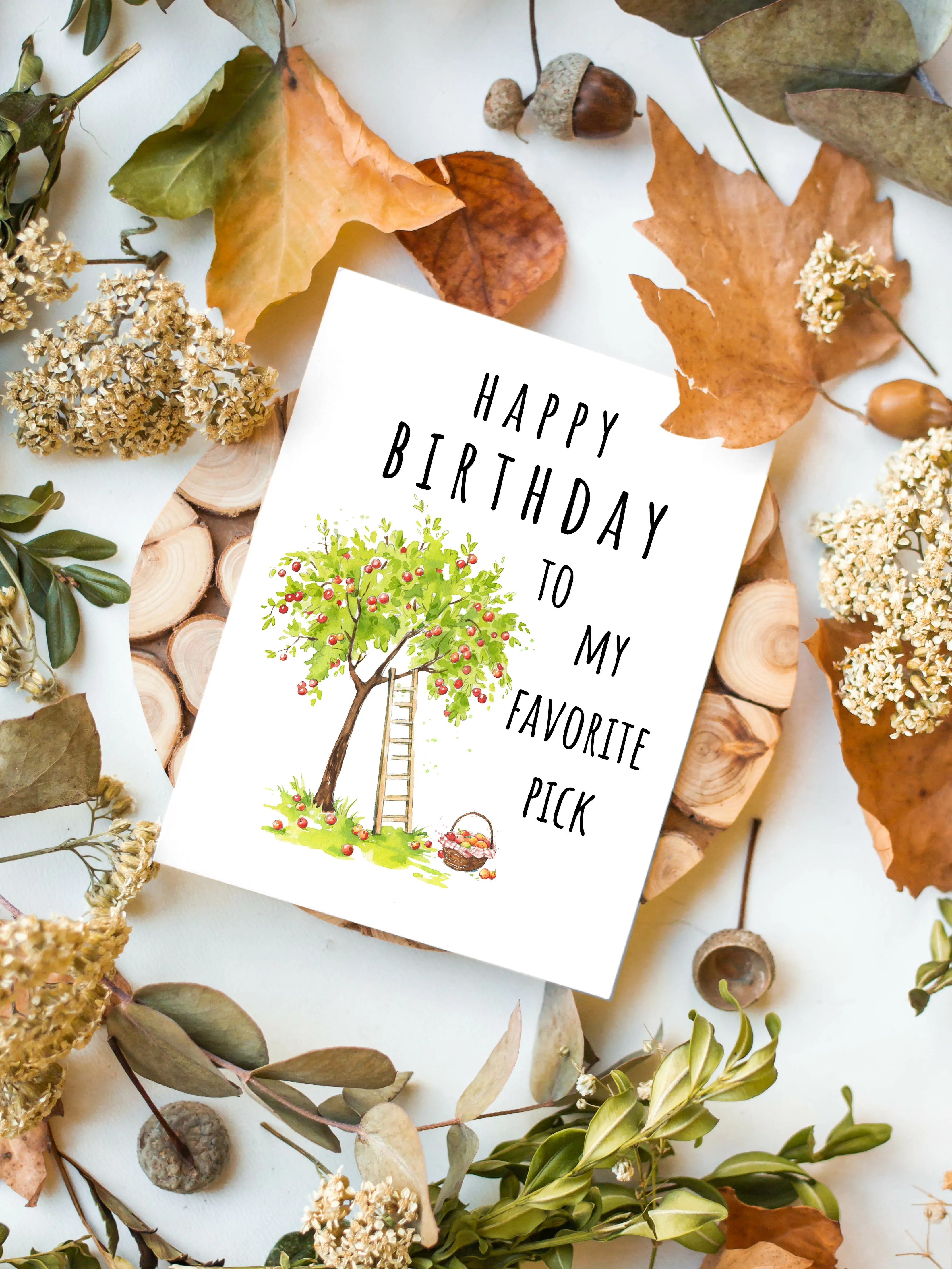 Happy Birthday Fall Apple Picking Card