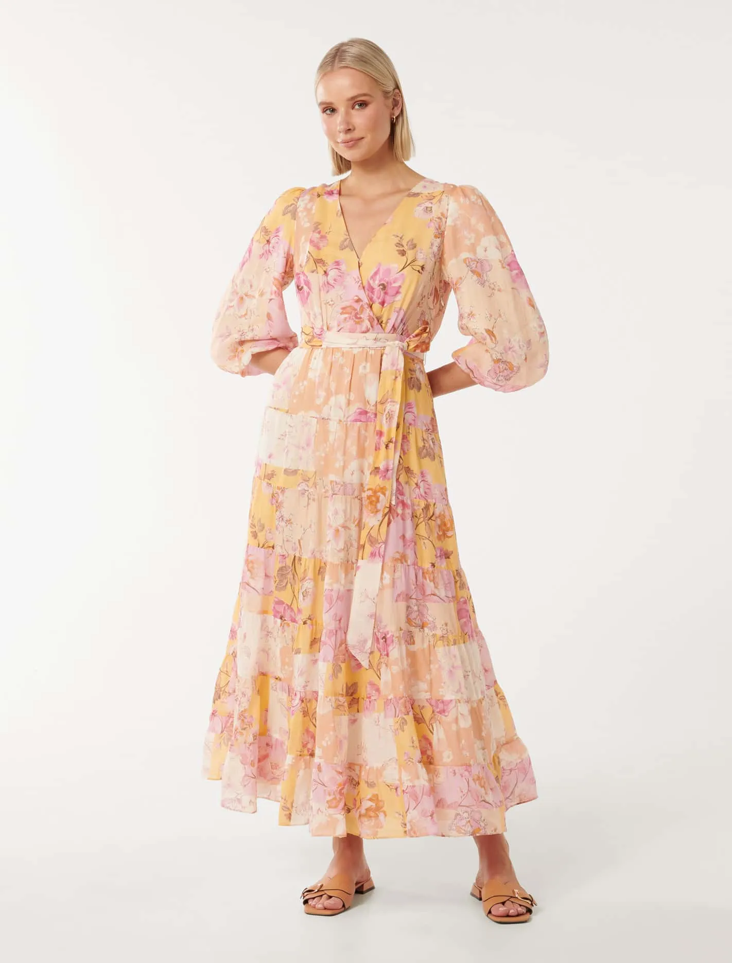 Imogen Tiered Wrap Midi Dress