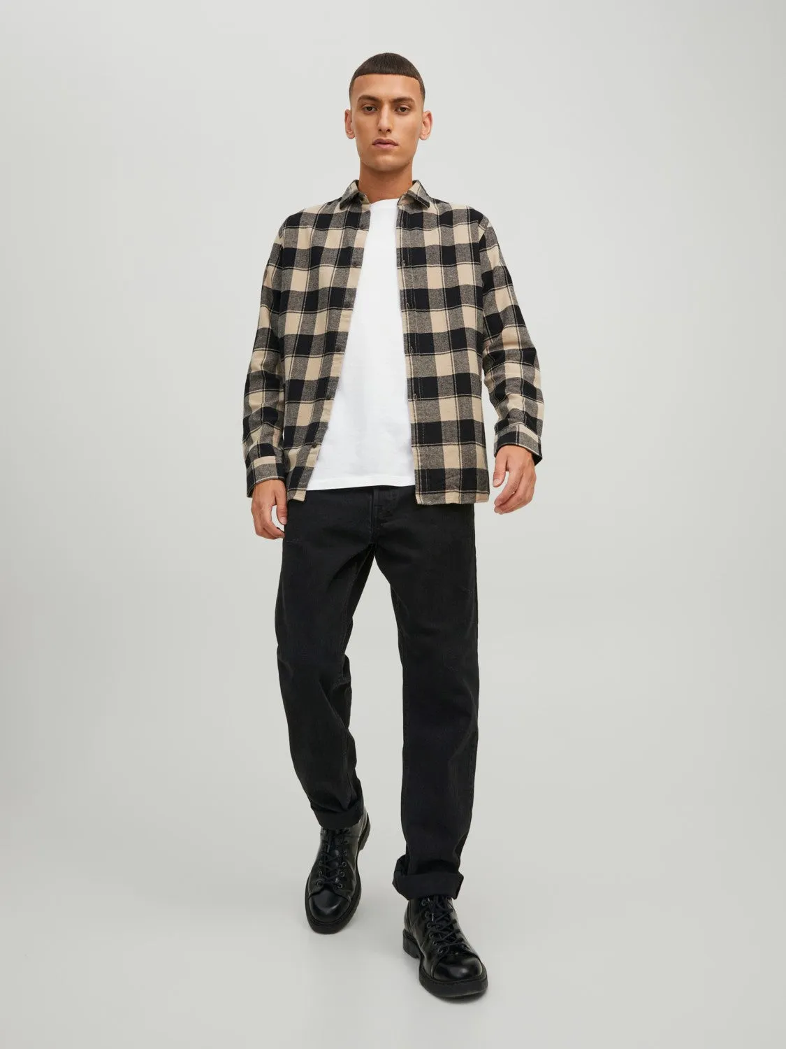 Jack & Jones Mens Shirt 'JJ Plain' Autumn Buffalo Check