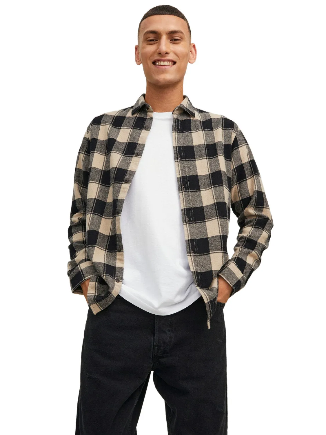 Jack & Jones Mens Shirt 'JJ Plain' Autumn Buffalo Check