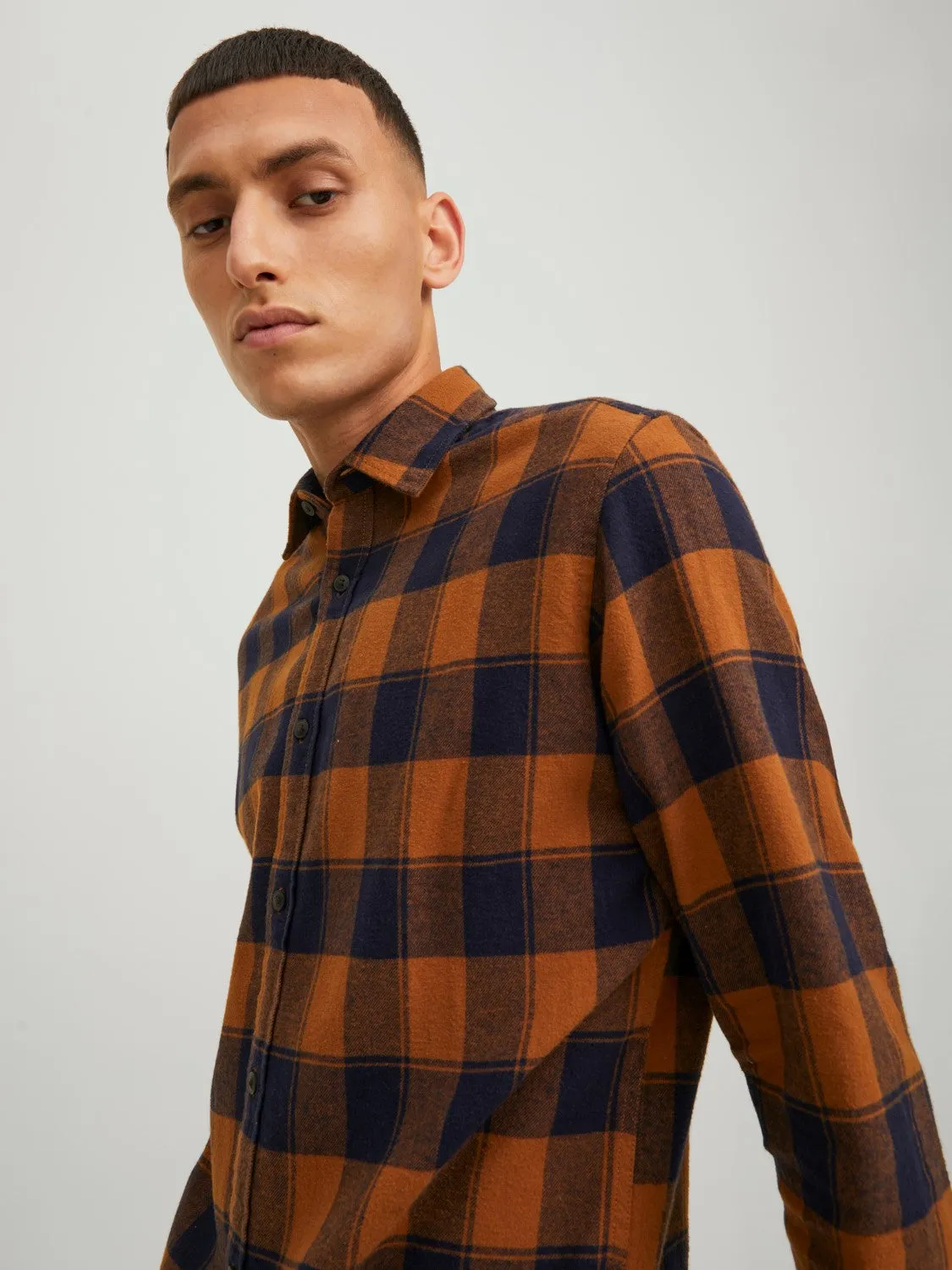 Jack & Jones Mens Shirt 'JJ Plain' Autumn Buffalo Check