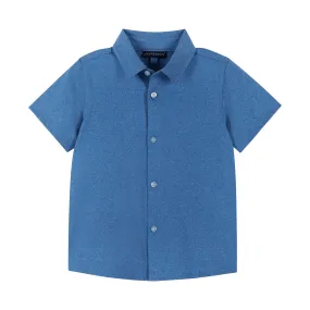 Knit Button-Up Shirt | Light Blue