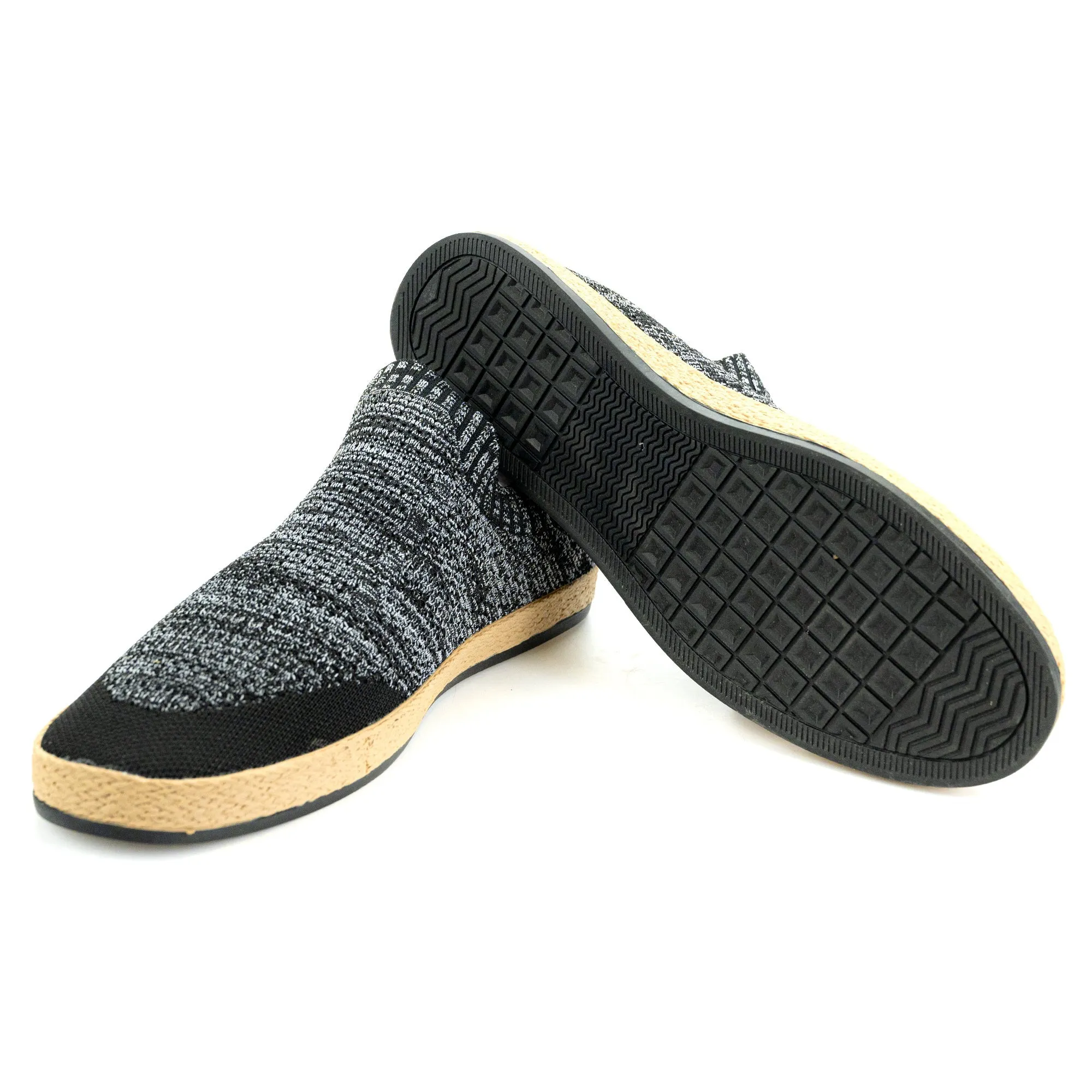 Laceless Knitted Sneakers-Black