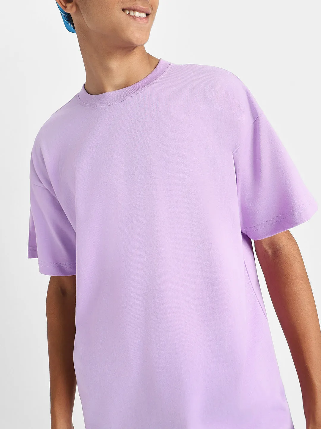 Lilac Oversized Solid Boys Tshirt