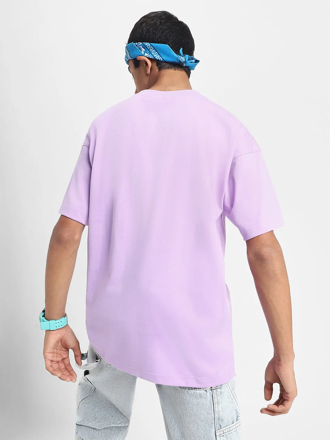 Lilac Oversized Solid Boys Tshirt