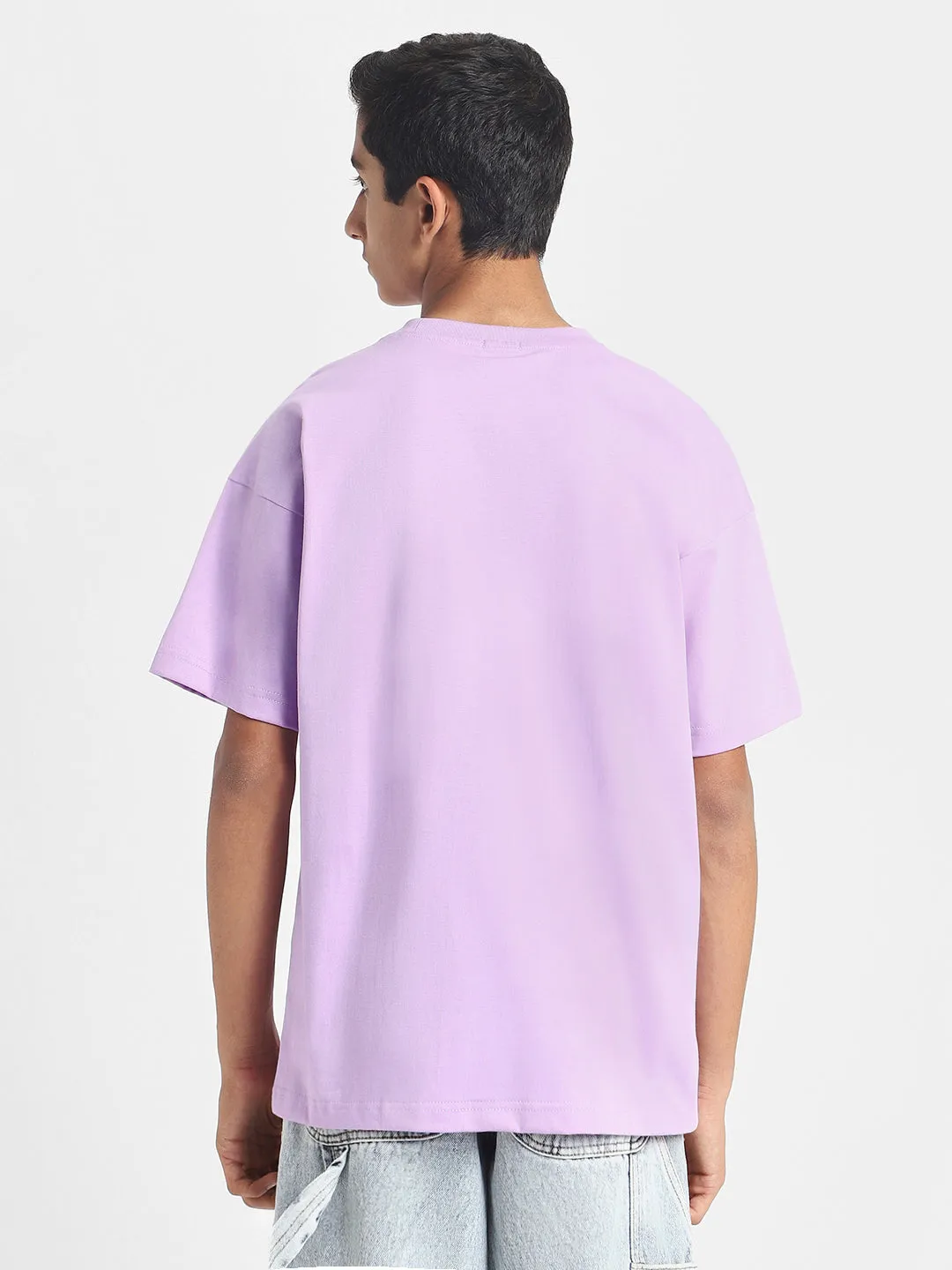 Lilac Oversized Solid Boys Tshirt