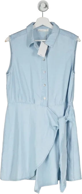 MANGO Blue Shirt Wrap Dress BNWT UK 12