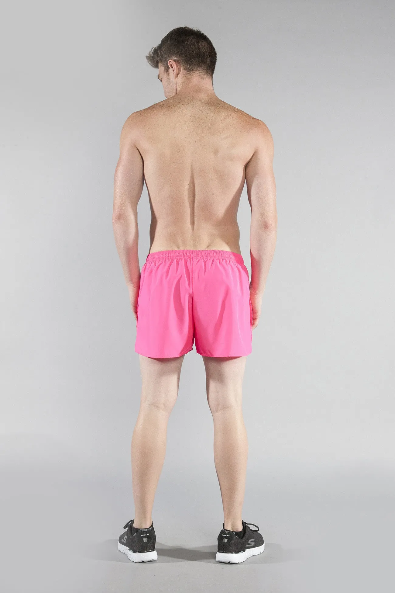 Men's 3" Half Split Trainer Shorts- Hot Pink