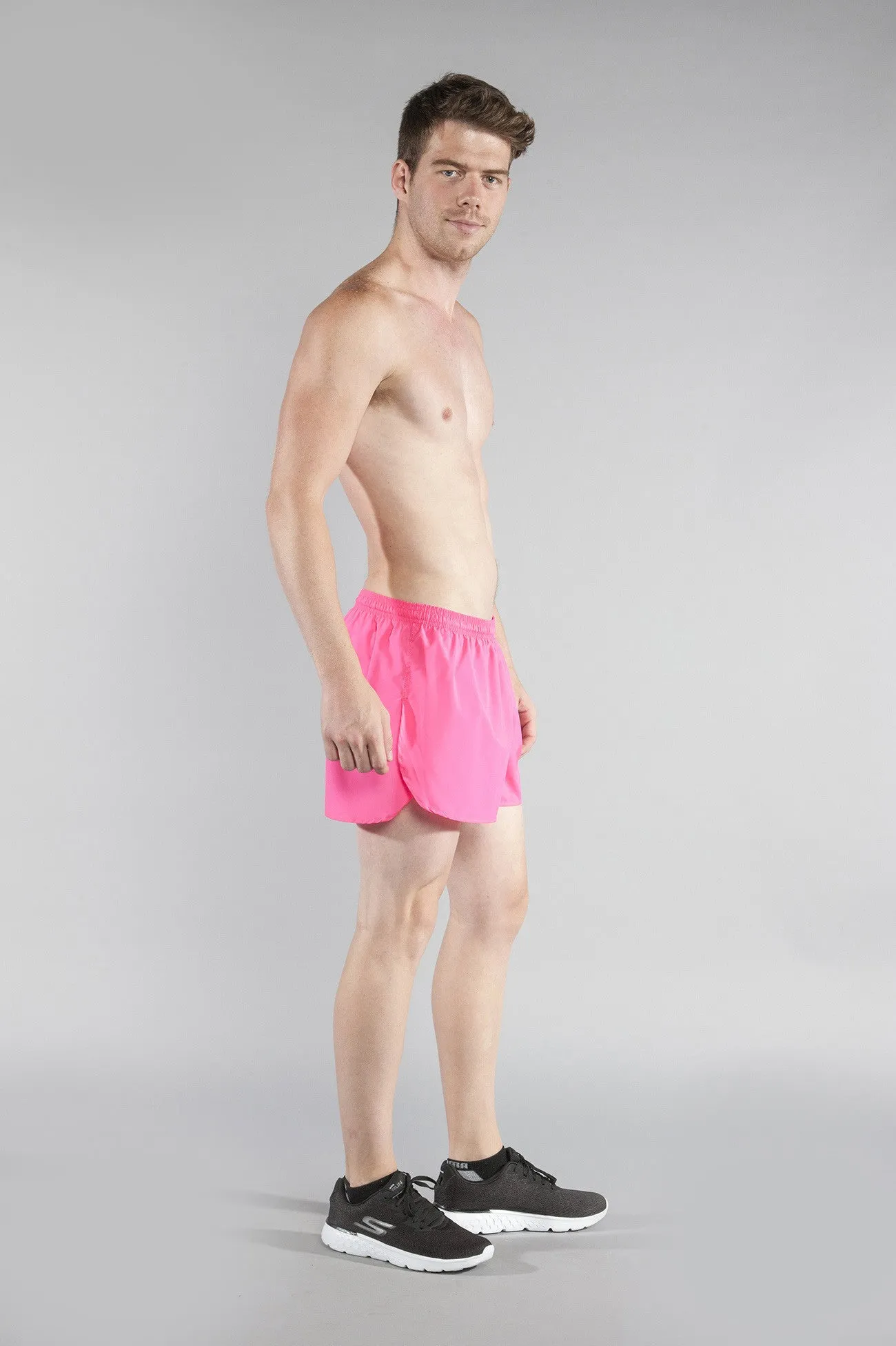 Men's 3" Half Split Trainer Shorts- Hot Pink