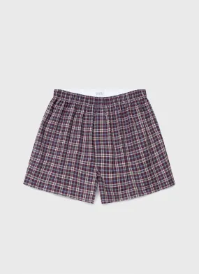 Men's Classic Boxer Shorts in Maroon Check