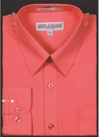 Men's Slim Fit Dress Shirt Color Coral