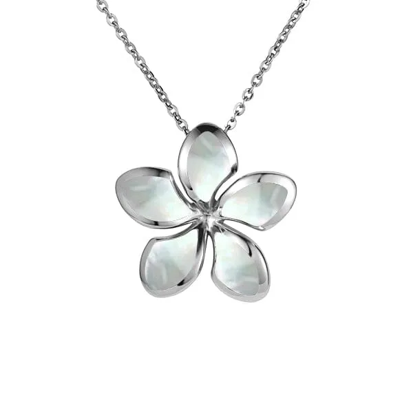 Mother of Pearl Sunrise Plumeria Pendant