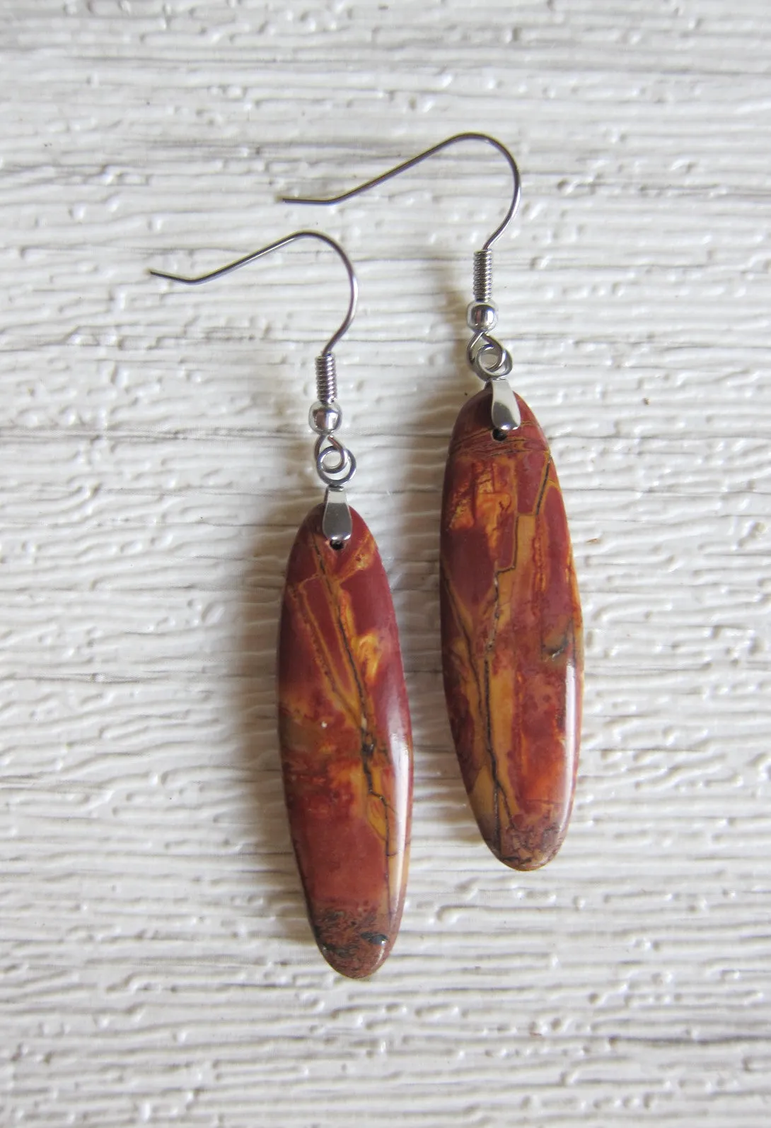 Natural Jasper Stone Earrings (1 pair) - Limited Edition