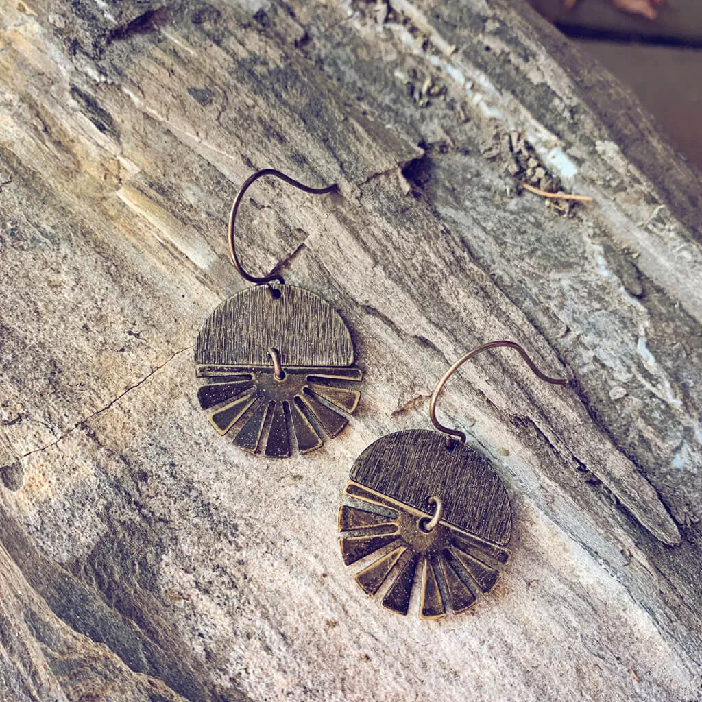 night & day // boho brass earrings