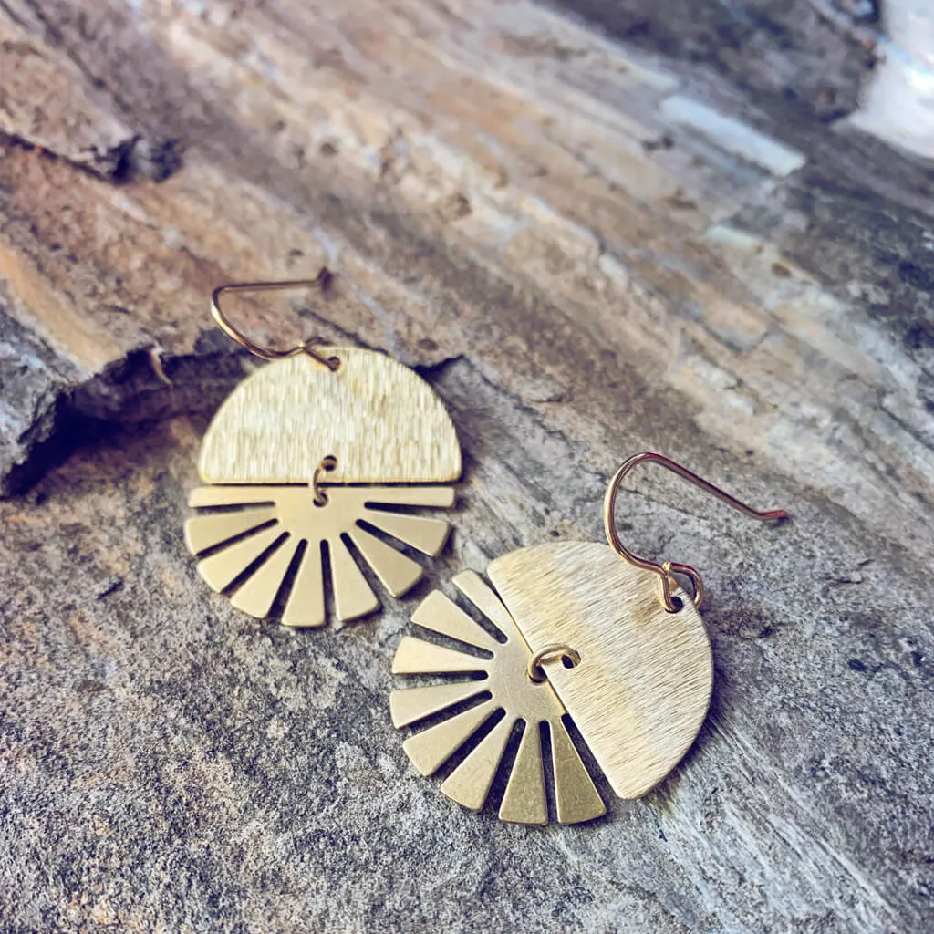 night & day // boho brass earrings