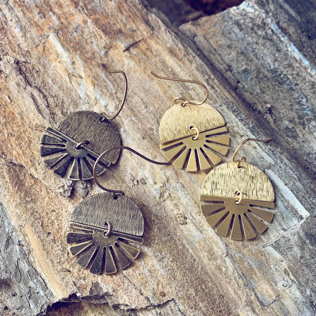 night & day // boho brass earrings