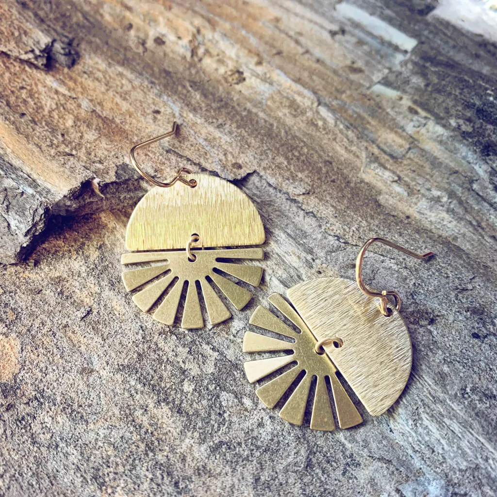 night & day // boho brass earrings