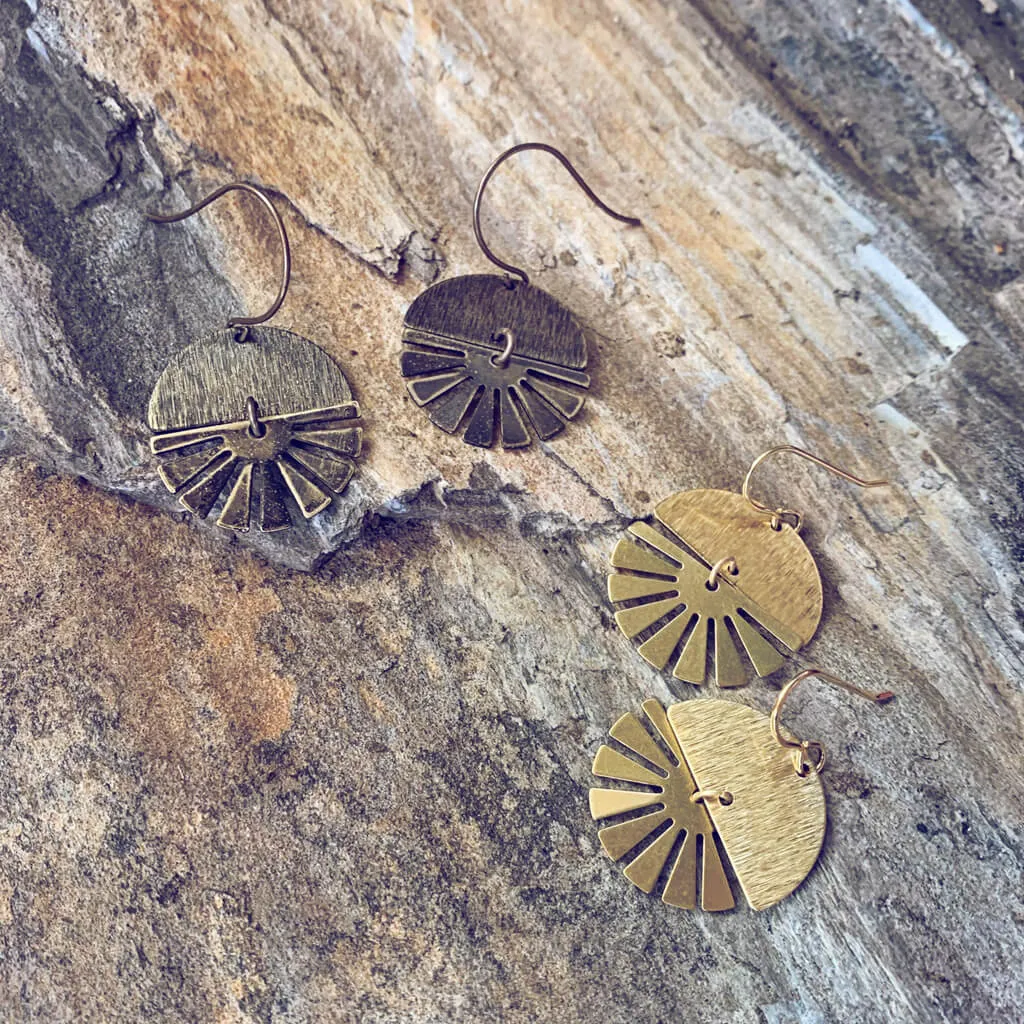 night & day // boho brass earrings