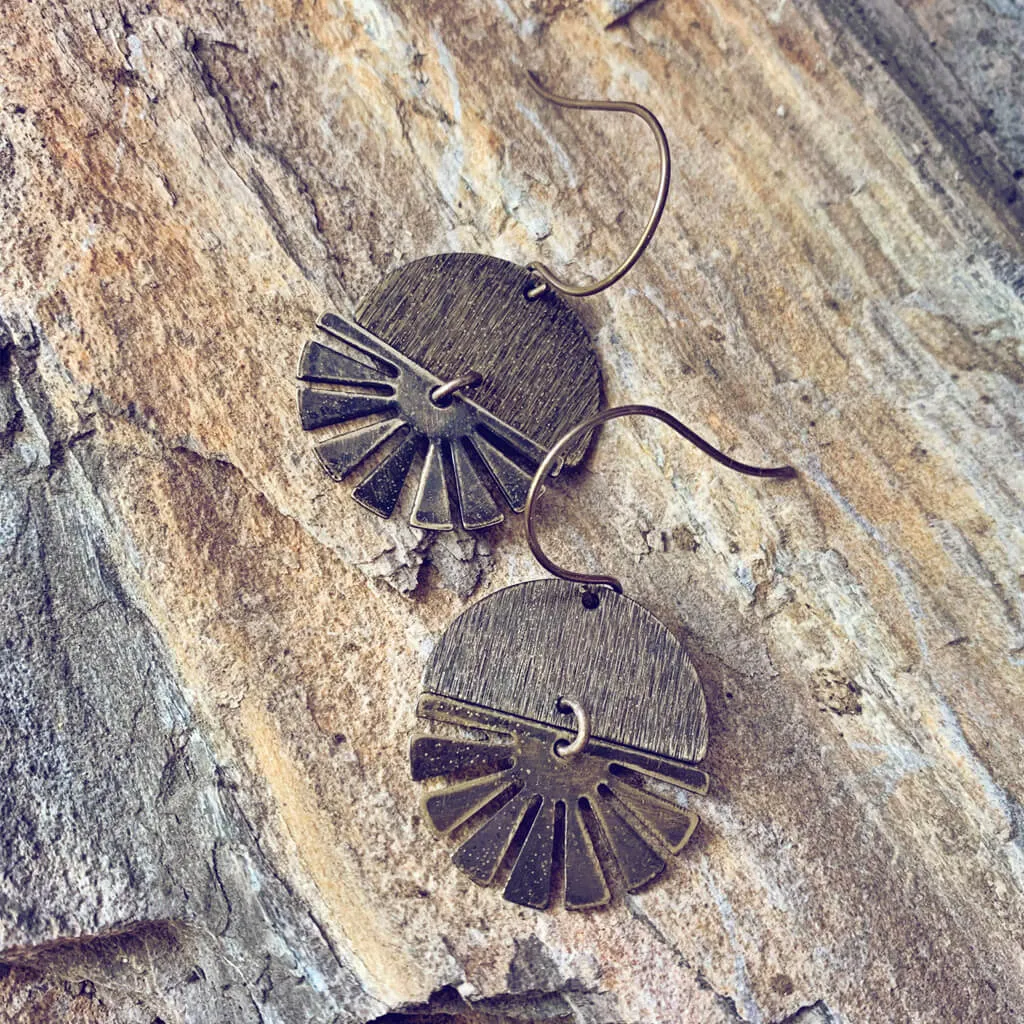 night & day // boho brass earrings