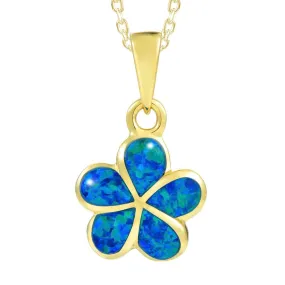 Opal Plumeria Pendant