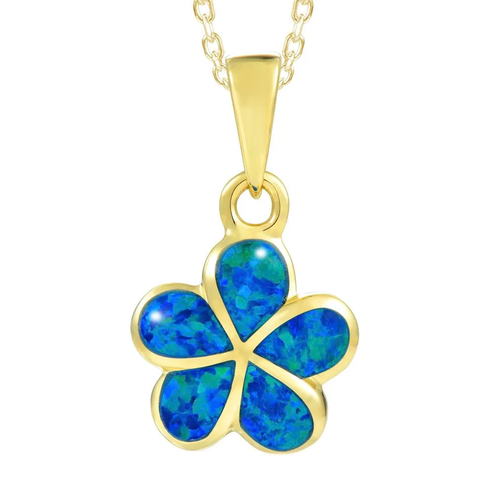 Opal Plumeria Pendant