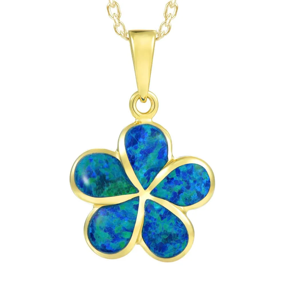 Opal Plumeria Pendant