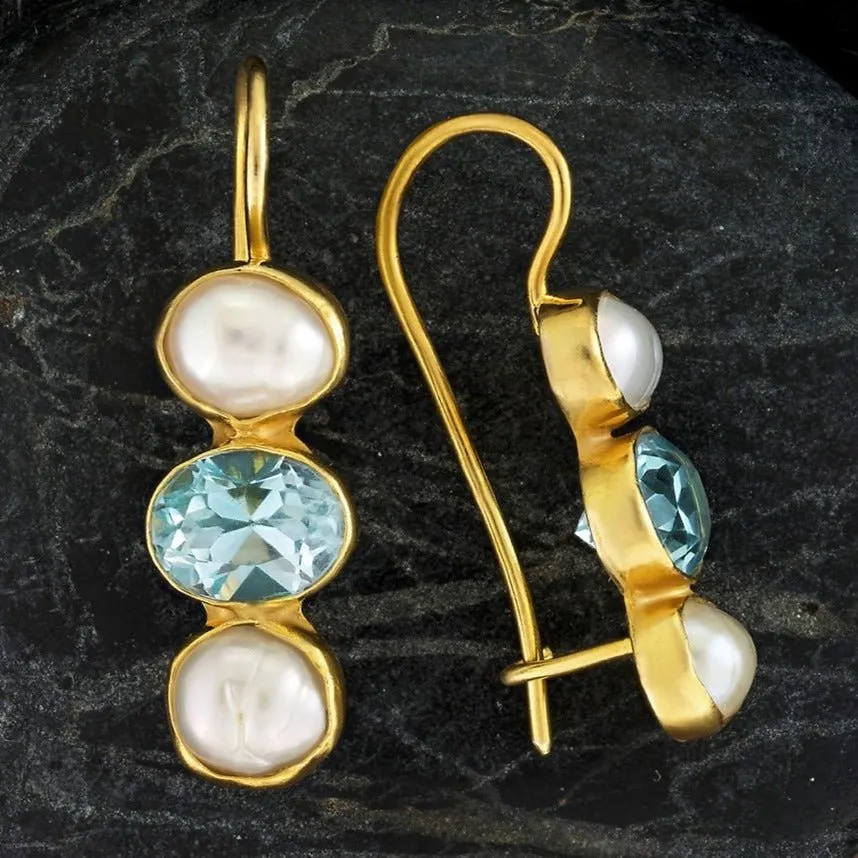 Passion And Patience Blue Topaz Earrings