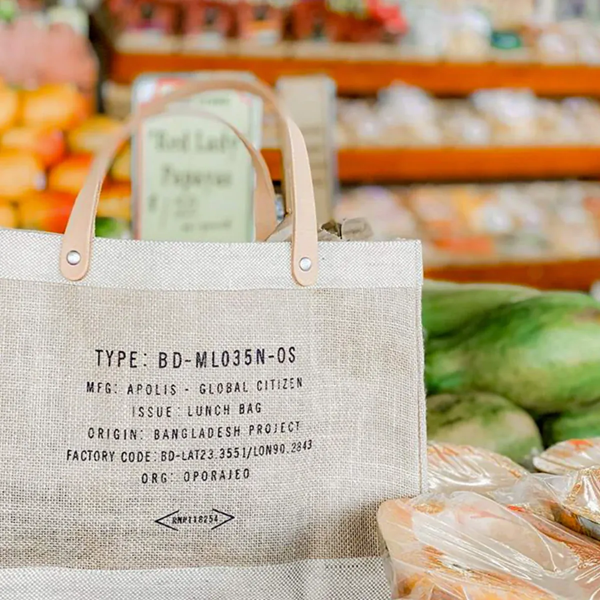 Petite Market Bag in Natural Bouquet by Amy Logsdon