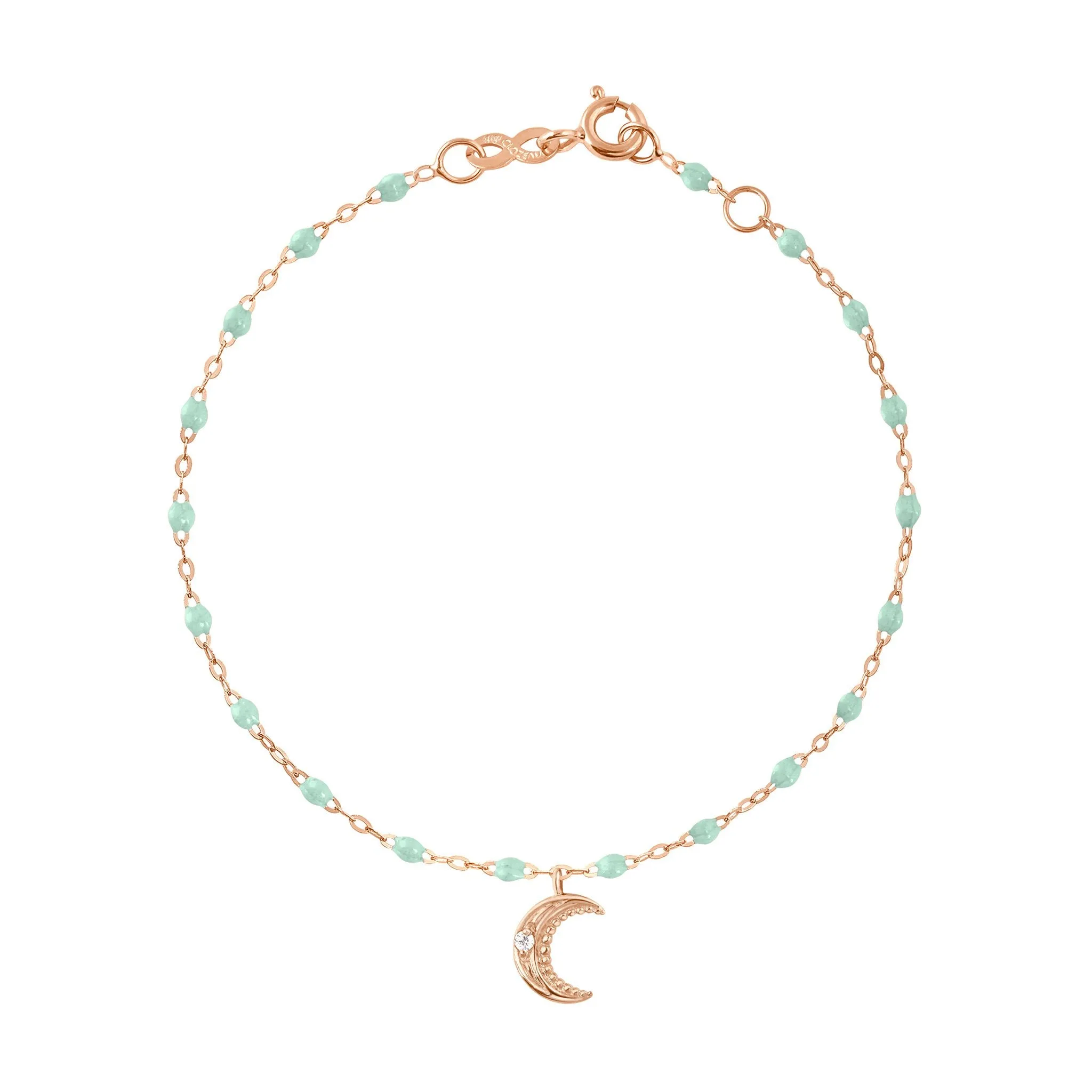 Petite Moon Classic Gigi Jade diamond bracelet, Rose Gold, 6.7"