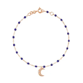 Petite Moon Classic Gigi Lapis diamond bracelet, Rose Gold, 6.7"