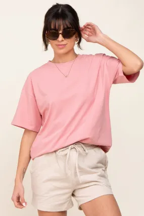 Pink Oversized Basic Tee