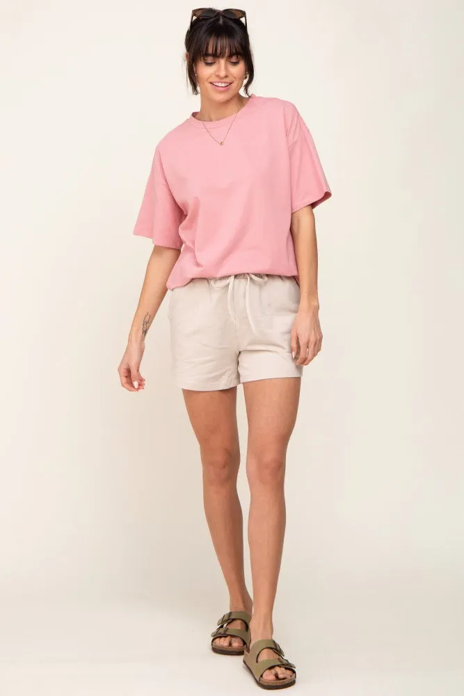 Pink Oversized Basic Tee