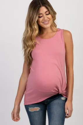 PinkBlush Pink Sleeveless Knot Maternity Top