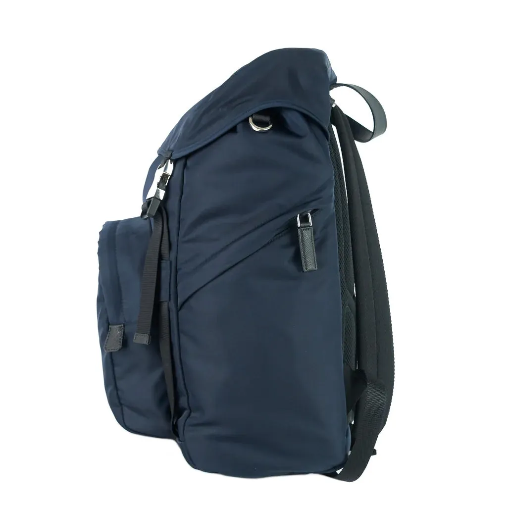 Prada Navy Nylon Double Medium Backpack