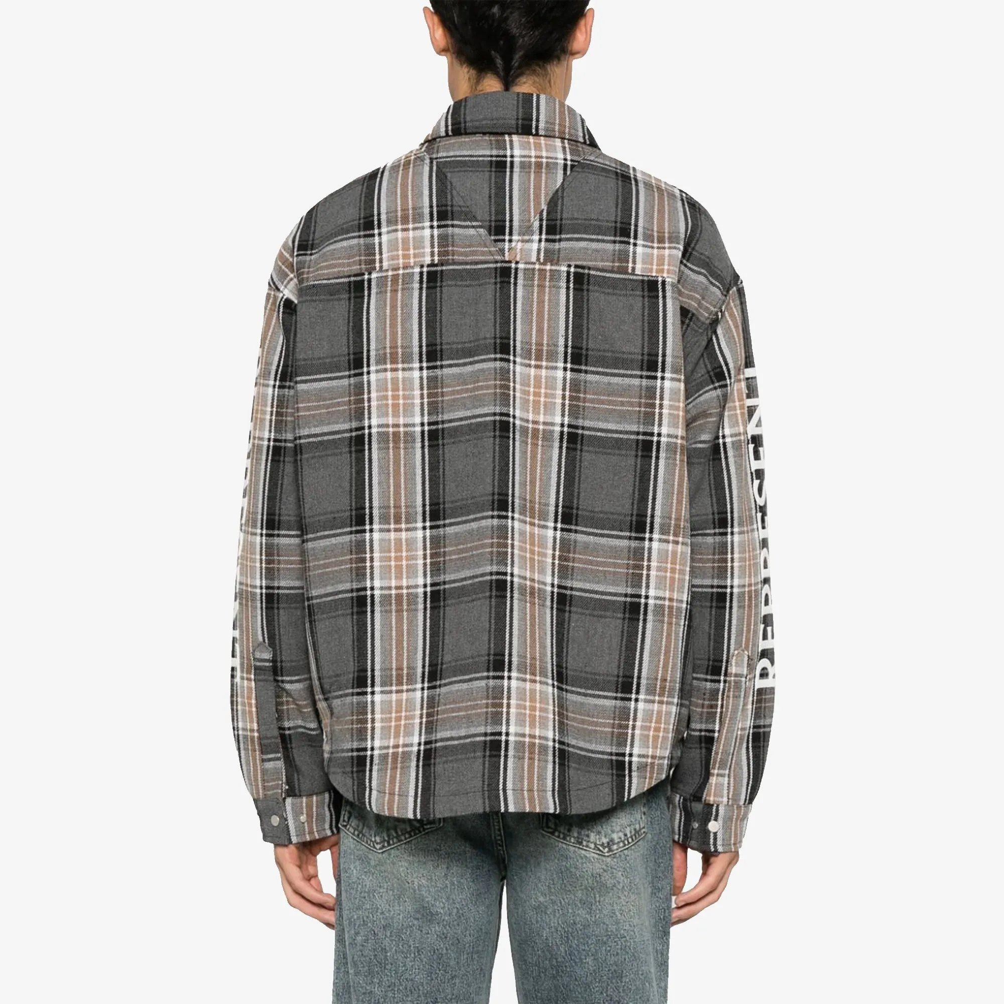 QUILTED FLANNEL SHIRT 'GREY CHECK'