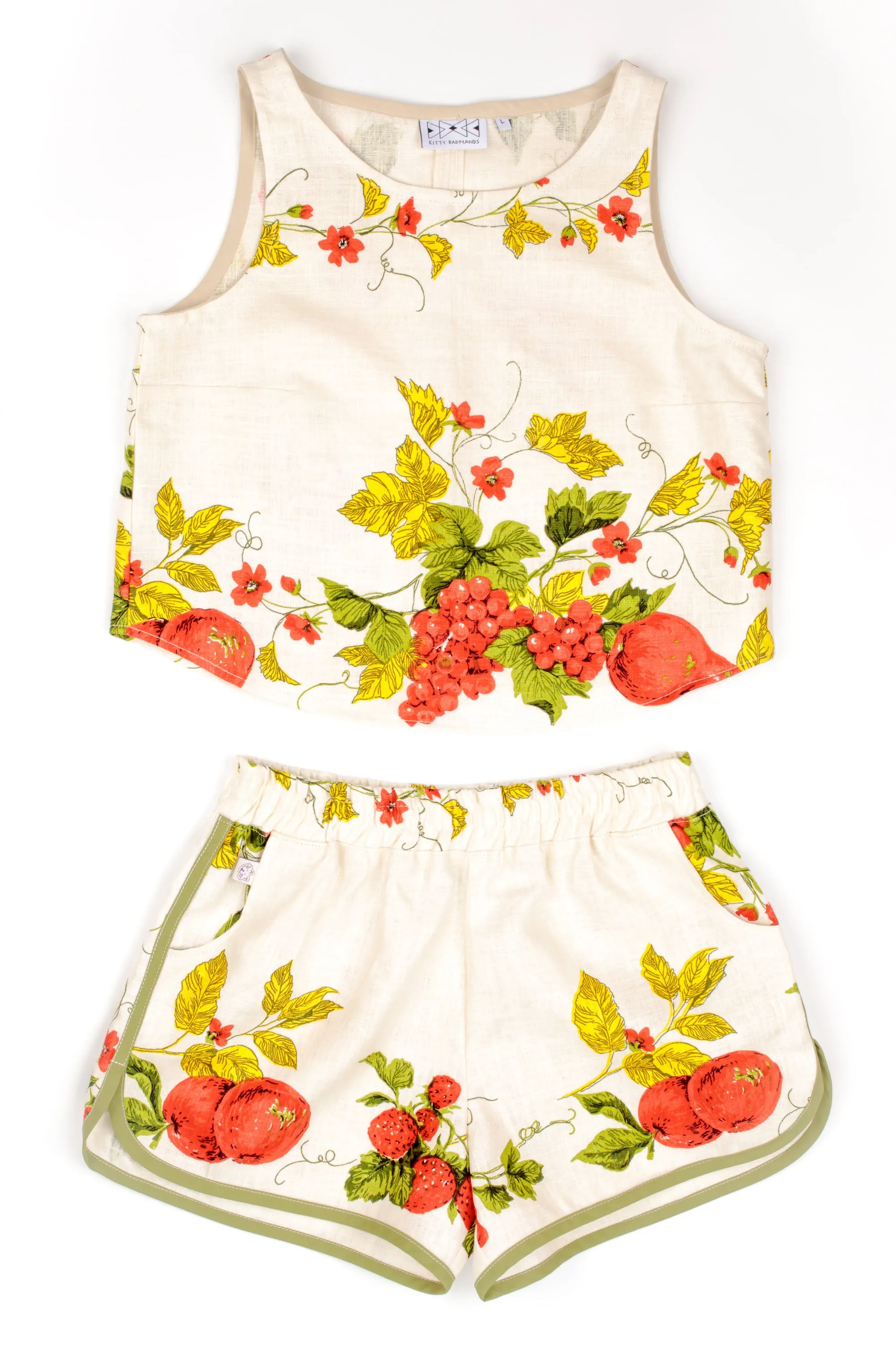 Red Linen Fruit Summer Set (L)