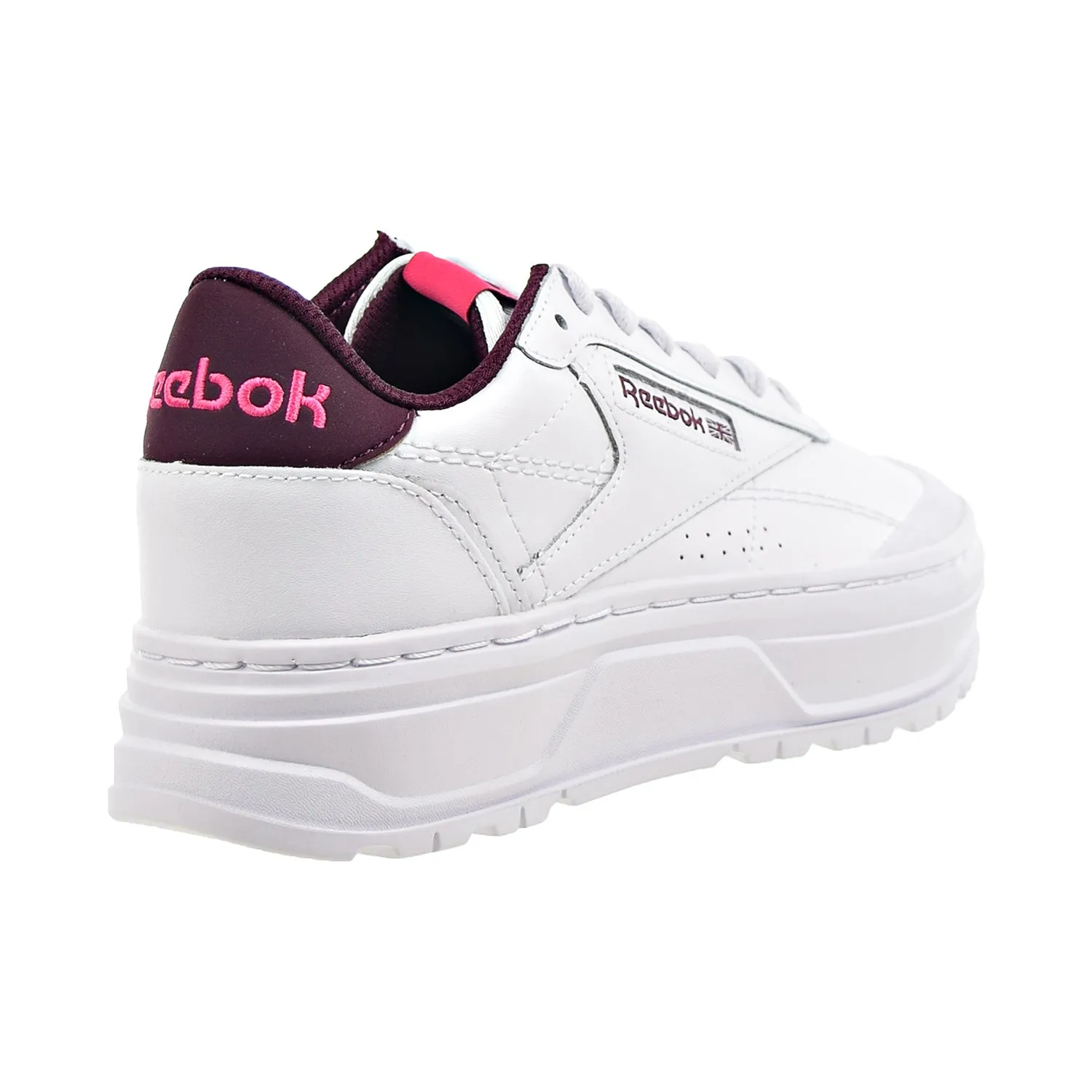 Reebok Club C Double GEO Women's Shoes Cloud White-Pursuit Pink-Maroon