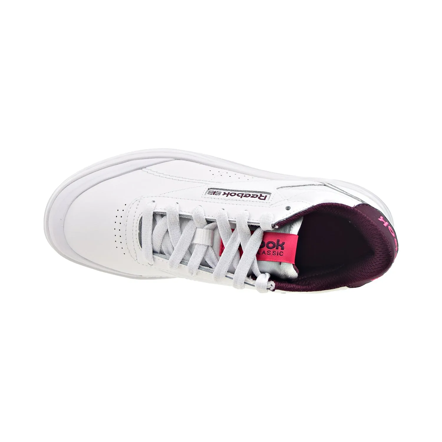 Reebok Club C Double GEO Women's Shoes Cloud White-Pursuit Pink-Maroon