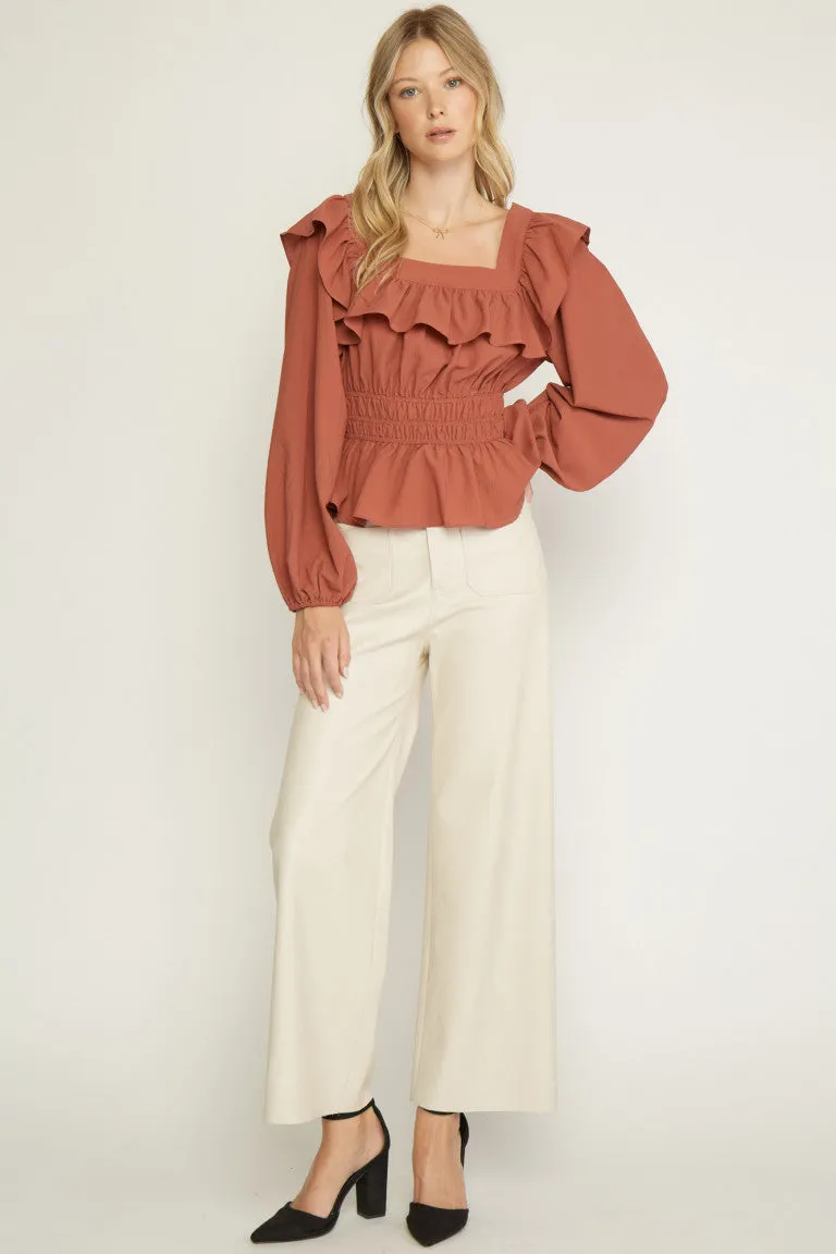 Ruffle Squared Away Blouse