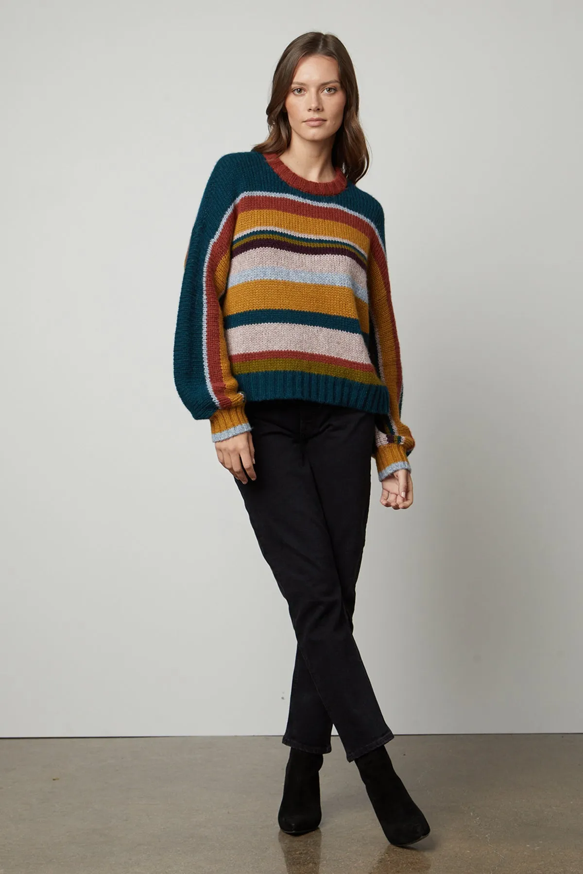 SAMARA STRIPED CREW NECK SWEATER