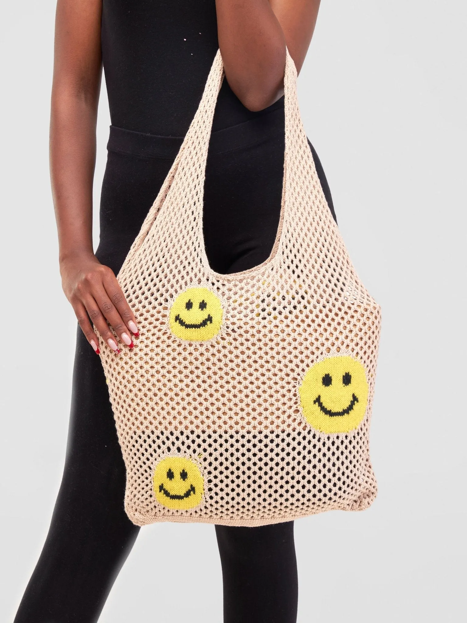 Sayuri Smiley Face Hobo Bag - Brown