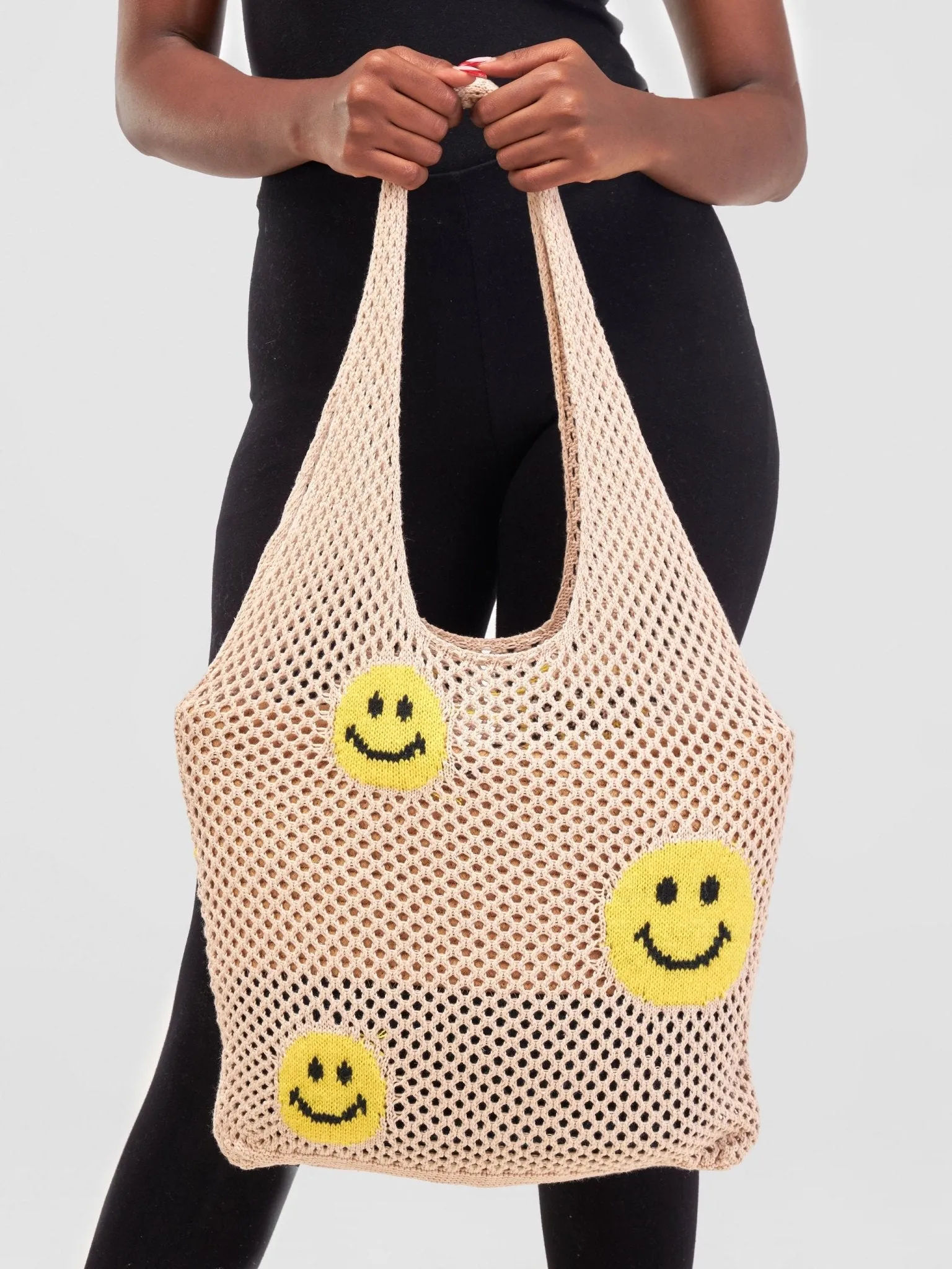 Sayuri Smiley Face Hobo Bag - Brown