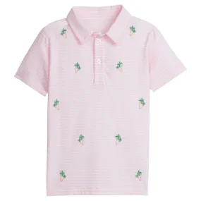 Short Sleeve Embroidered Polo - Palm Tree